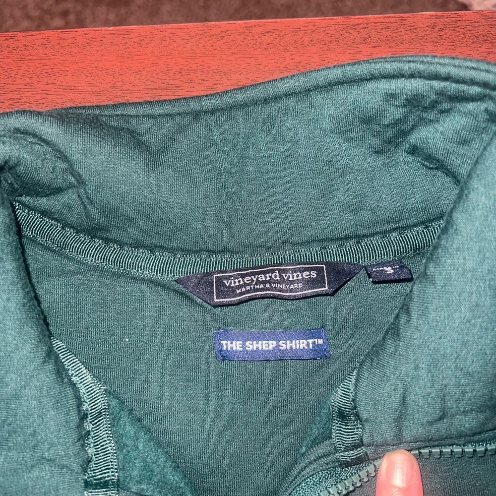 Vineyard Vines Forest Green Quarter-Zip Pullover - Picture 2 of 5